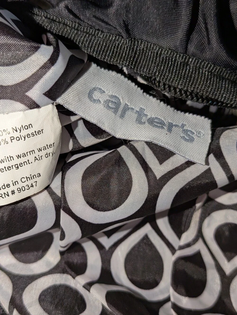 Carter's Black Women’s Nylon Dayper Tote Bag with Dual Handles
